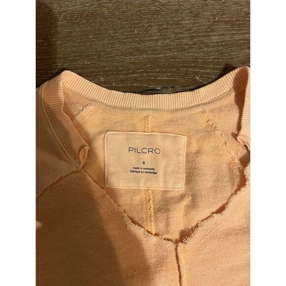 PILCRO BY ANTHROPOLOGIE Orange Reworked Popover Sweatshirt Women's Size Small - Picture 3 of 3